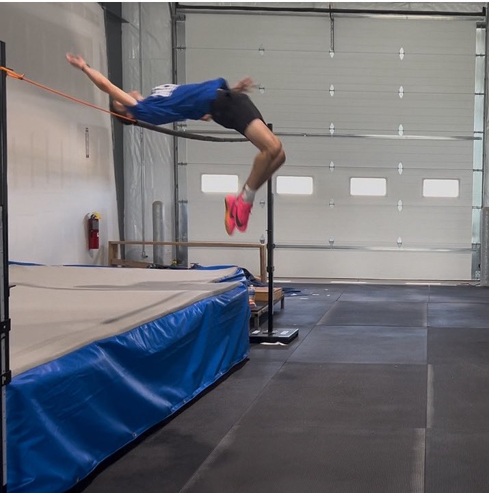 Junior-to-be From ADM HS, Reid Kluesner working technique at 6’6” and 3 inches above his PR.  Keep him on your radar for next season.  Technical improvements are already happening.