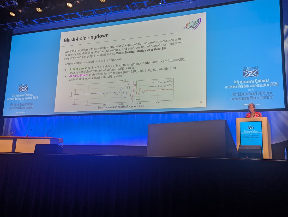 LIGO's tweet image. The discovery of #GW231123 was announced today to scientists at the #GR24Amaldi16 meeting with talks by Amanda Farah and Sophie Bini. International scientists heard about how we analysed such an unusual signal and what it could mean for our understanding of how black holes form