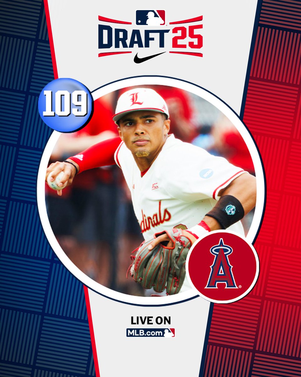 MLB Draft (@mlbdraft) on Twitter photo With their 4th‑round pick (No. 109 overall), the <a href="/Angels/">Los Angeles Angels</a> select @LouisvilleBsb third baseman Jake Munroe.
Watch LIVE: atmlb.com/4646N4t With their 4th‑round pick (No. 109 overall), the <a href="/Angels/">Los Angeles Angels</a> select @LouisvilleBsb third baseman Jake Munroe.
Watch LIVE: atmlb.com/4646N4t