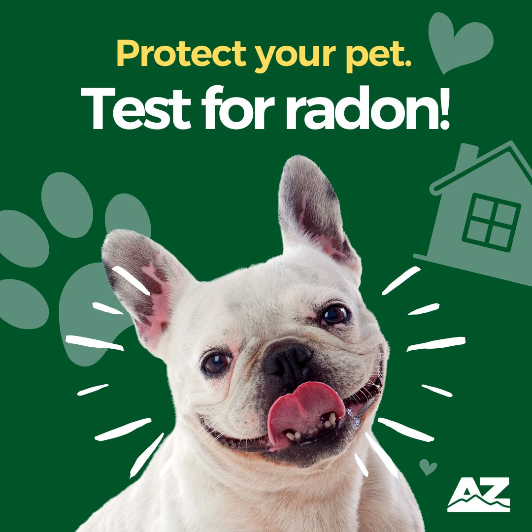 AZDHS's tweet image. 🐾 Your fur babies live, play, and nap there. Why not make your home a safer place for them?

Radon is an invisible gas that can harm both people and pets!

Protect your furry family members by testing your home with a free kit from ADHS: azdhs.gov/BRCRadonTest