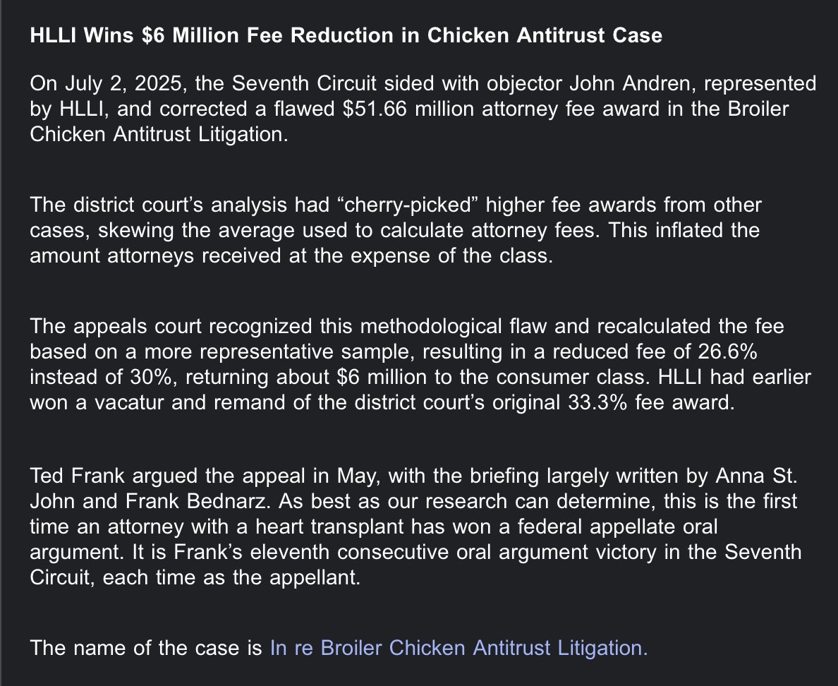 tedfrank's tweet image. A couple of good wins this month for @HamLincLaw @annastjohn @FrankBednarz in the Seventh and Second Circuits—and a personal accomplishment of mildly historic nature. Links in next tweet.