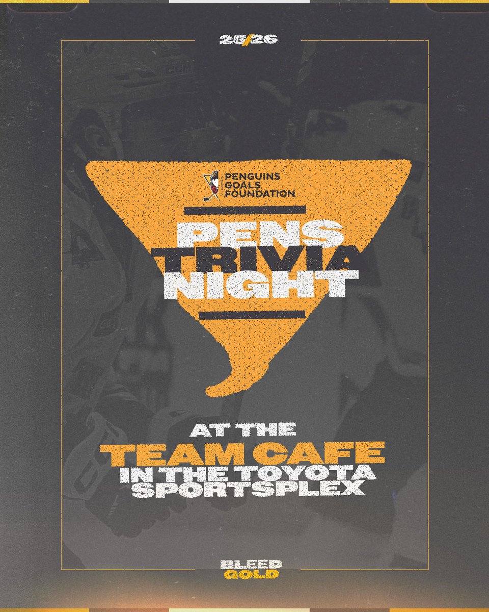 WBSPenguins's tweet image. We're a week out from our first ever Trivia Night at the Toyota Sportsplex!
Test your knowledge with Bingo Joe 570!
Spots are limited, so please reserve your seat here: wbshockeyllc.formstack.com/forms/triviani…