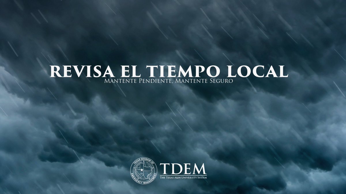 TDEMPortavoz1's tweet image. La lluvia intensa y las inundaciones repentinas siguen siendo una amenaza en el pronóstico para Texas.☔️
¿Tienes múltiples formas de recibir alertas e información de las autoridades locales?
🚗Revisa las condiciones de las carreteras antes de salir: DriveTexas.org
