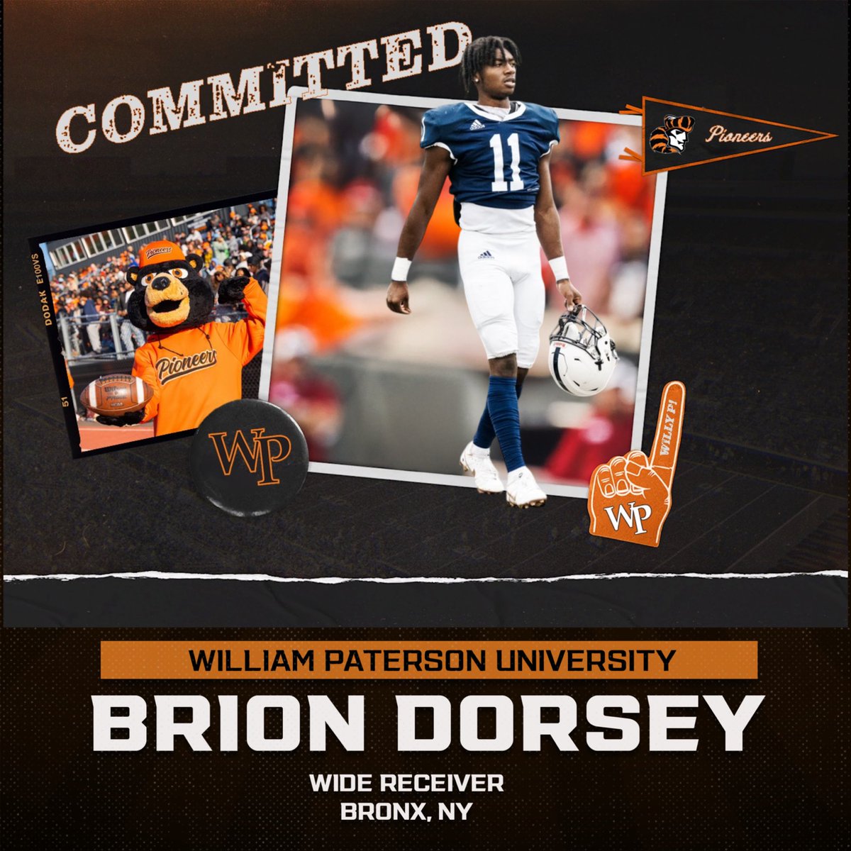 Brion Dorsey (@brion3535) on Twitter photo I’m blessed and excited to announce my commitment to continue my academic and athletic career at William Paterson University! Thank you to everyone who’s supported me on this journey. 🟠⚫️
#Committed <a href="/CoachBCap/">Brian Capriola</a> <a href="/DCWill36/">Shaun Williams</a> <a href="/CoachLance2020/">Coach Lance 🏴☠️🏴☠️</a> <a href="/WPUFootball/">William Paterson Football</a> I’m blessed and excited to announce my commitment to continue my academic and athletic career at William Paterson University! Thank you to everyone who’s supported me on this journey. 🟠⚫️
#Committed <a href="/CoachBCap/">Brian Capriola</a> <a href="/DCWill36/">Shaun Williams</a> <a href="/CoachLance2020/">Coach Lance 🏴☠️🏴☠️</a> <a href="/WPUFootball/">William Paterson Football</a>