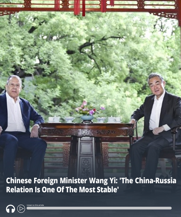 Chinese Foreign Minister Wang Yi: 'The #China-#Russia Relation Is One Of The Most Stable' – Audio of report here ow.ly/PBUl50WphEb #MEMRI