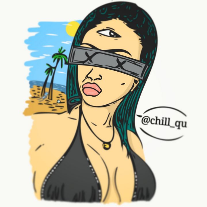 QuGreen1's tweet photo. Art of the Day: "Her Vibes". Buy at: https://t.co/4pwRb5hK6D https://t.co/dhyBvgO83J