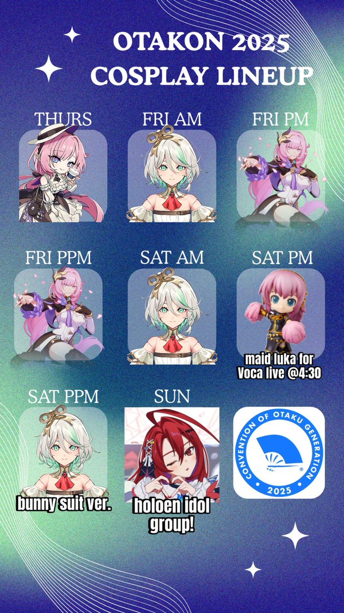 grayyokay's tweet image. idk if anyone here is going to otakon but this is my lineup!! i'll be at as many meetups as I can LOL
(also if they arrive on time some ribbons to give out!)
#otakon