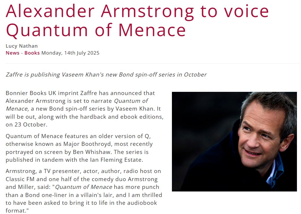 Couldn’t be more excited about producing this one for October, Alexander PERFECTLY captures the essence of Q - I cannot wait for listeners to hear it✨🕵️‍♂️
bookbrunch.co.uk/page/article-d…