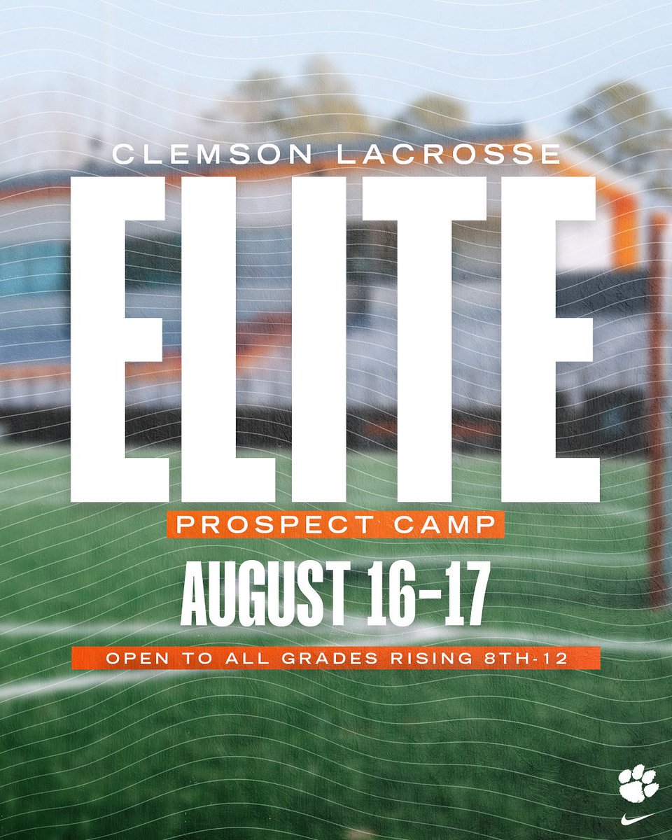 ClemsonWlax's tweet image. 🗓️ Mark your calendars, we can’t wait for our August camp in just over a month‼️
