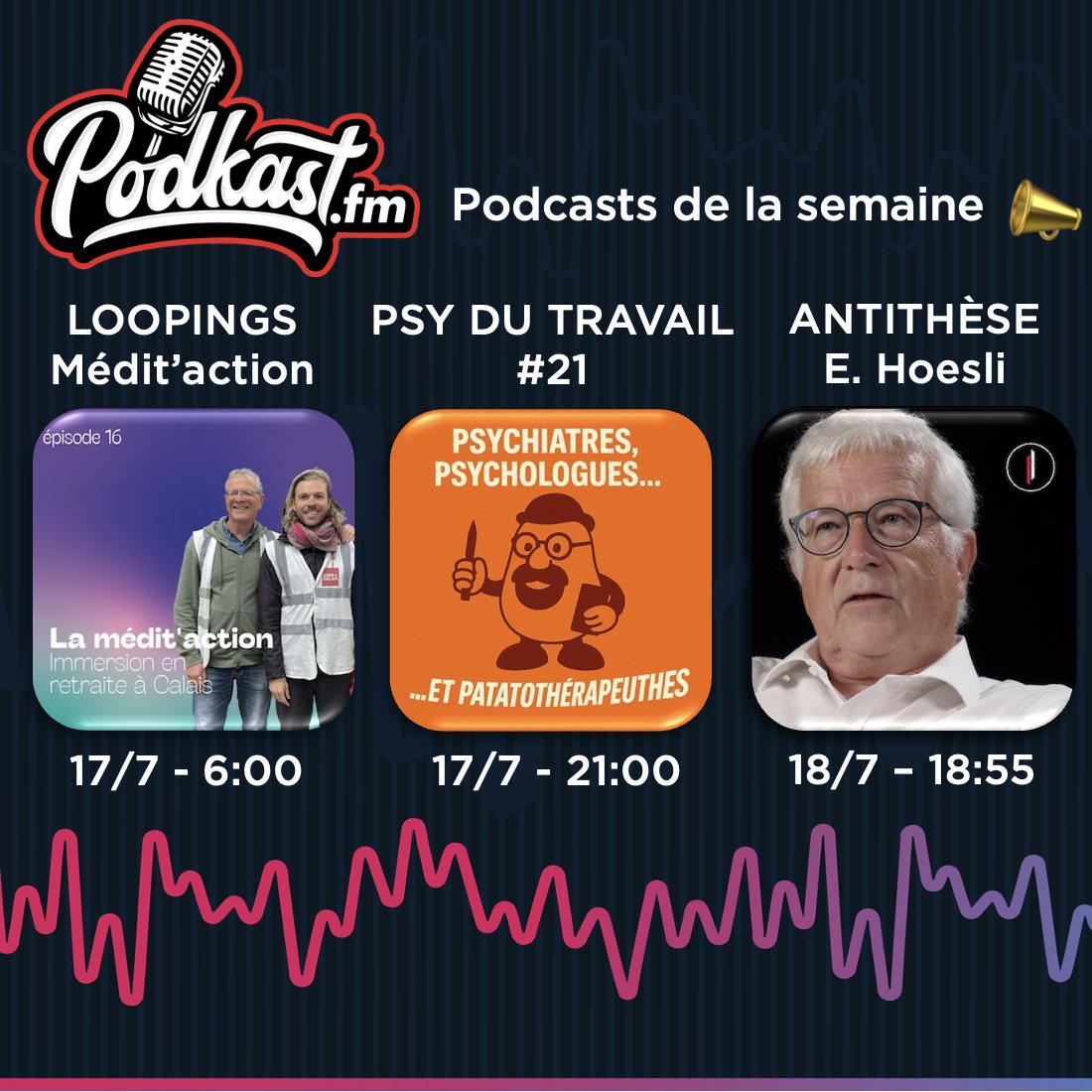 Les podcasts de la semaine à emporter chez soi ou au bord d'une plage : entre méditation, psychologie du travail (tiens!), conflits armés et sciences de la vie. Bonne écoute et bonnes vacances!