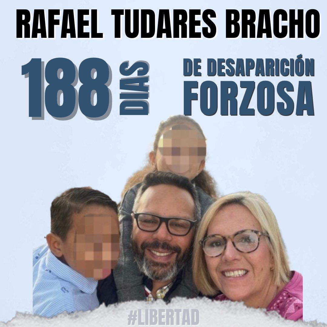 MarianaGTudares's tweet image. 188 días desde la detención arbitraria y desaparición forzada de mi esposo Rafael Tudares Bracho.
Los derechos humanos no dependen de circunstancias políticas. Son inherentes a la dignidad humana. Rafael tiene derecho a un proceso justo, a la integridad personal, a su libertad.