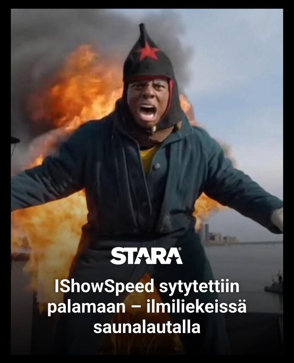 IShowSpeed sytytettiin Suomessa palamaan – ilmiliekeissä saunalautalla

stara.fi/2025/07/14/ish…