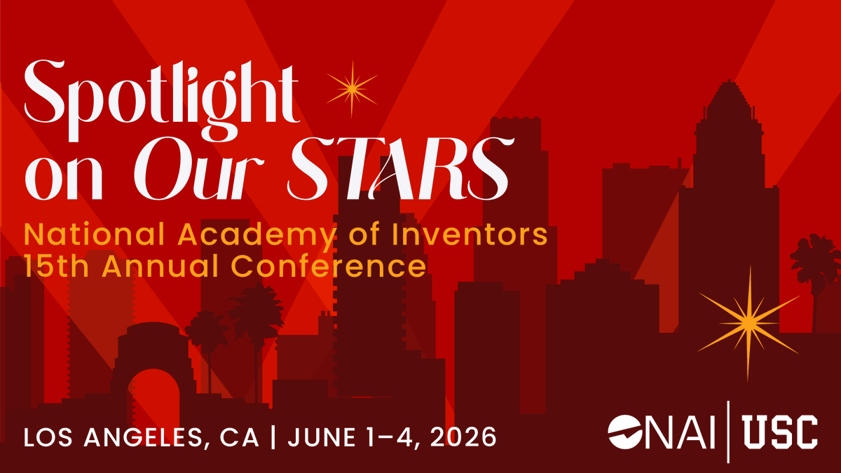 AcadofInventors's tweet image. We’re heading to Los Angeles!
The 2026 National Academy of Inventors Annual Conference is coming to the City of Angels June 1–4, 2026 — with #NAIMemberInstitution the University of Southern California (@USC) as our Host Sponsor, alongside our incredible partners and supporters.…