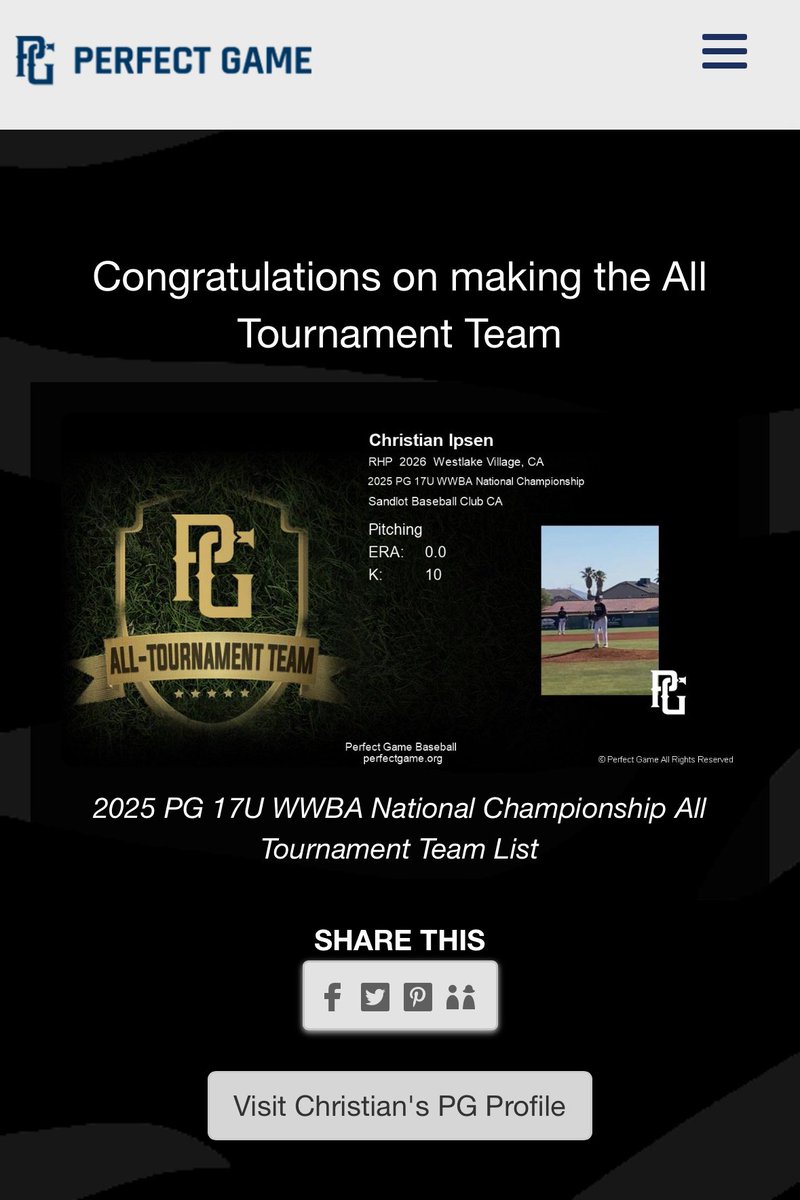 ChristianIpsen7's tweet photo. Grateful to be named to the Elite Pitching team at the WWBA in Georgia. @bmendizabalNCSA https://t.co/hL8OPFeVfN