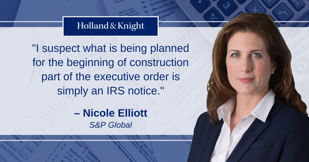#Tax atty Nicole Elliott was quoted in a recent <a href="/SPGMarketIntel/">S&P Global Market Intelligence</a> article about the uncertainty surrounding #energytaxcredits in the U.S. After the #federalbudget eliminated certain #cleanenergy credits under the #InflationReductionAct, the #Treasury is now under a deadline from