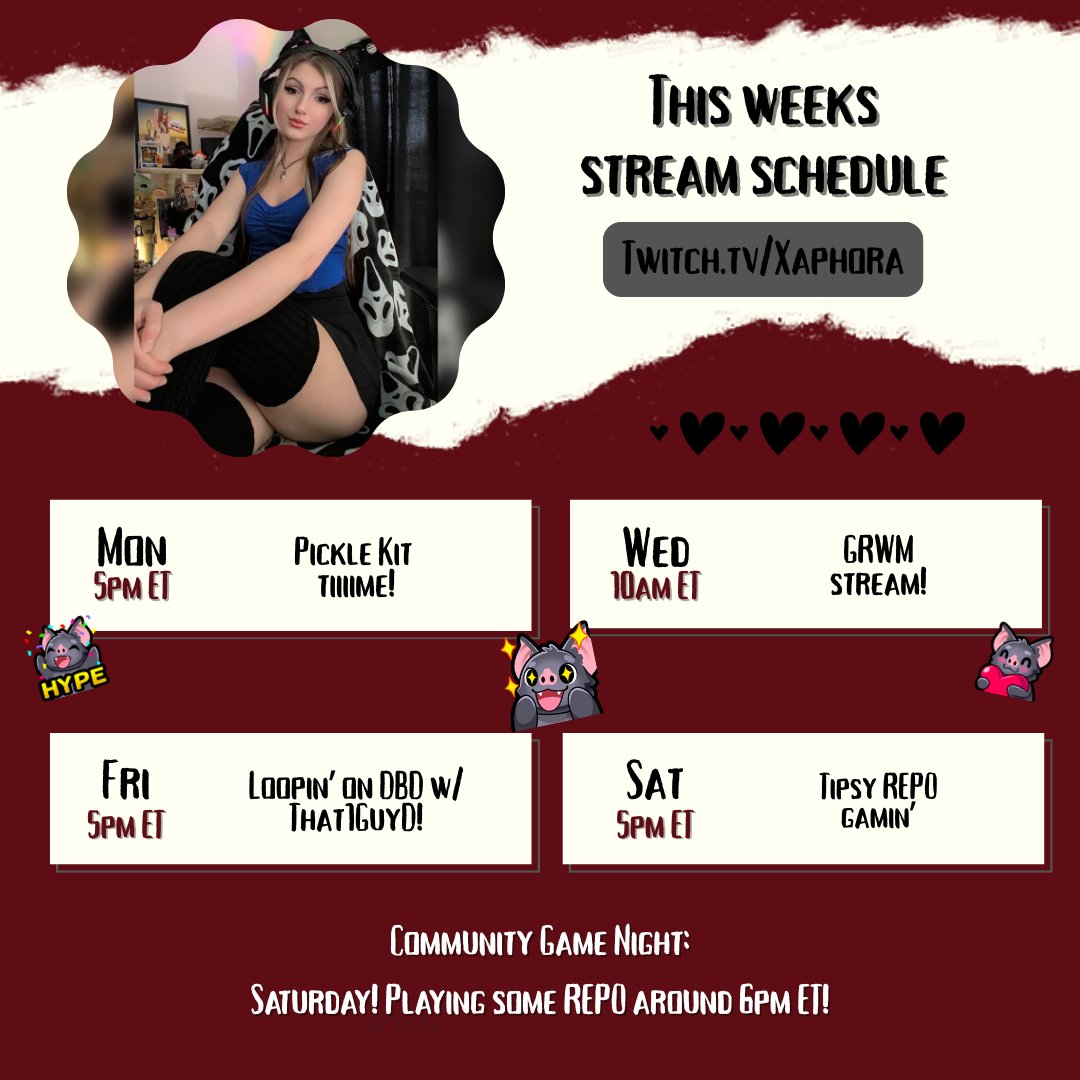 We are back to our regularly scheduled programming, ladies &amp; gents! The Streamathon is over and we are back to our usual shenanigans with a lot of incentive goals to accomplish! Weeeee 🎉

Also hoping to do a new cosplay this week! ☺️☺️