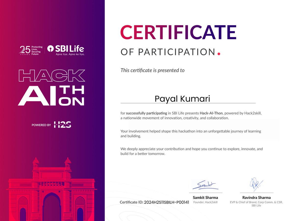 PayalKumar89652's tweet image. Tackled AI-Driven Insurance Fraud Detection as Team Parle G Coders at #HackAIThon by @Hack2Skill &amp;amp; SBI Life!
Though our idea didn’t make the final cut, we learned so much along the way.
Grateful for the experience! 🙏
#AIForGood #HackathonLife #TechWithPurpose #payalkumari10