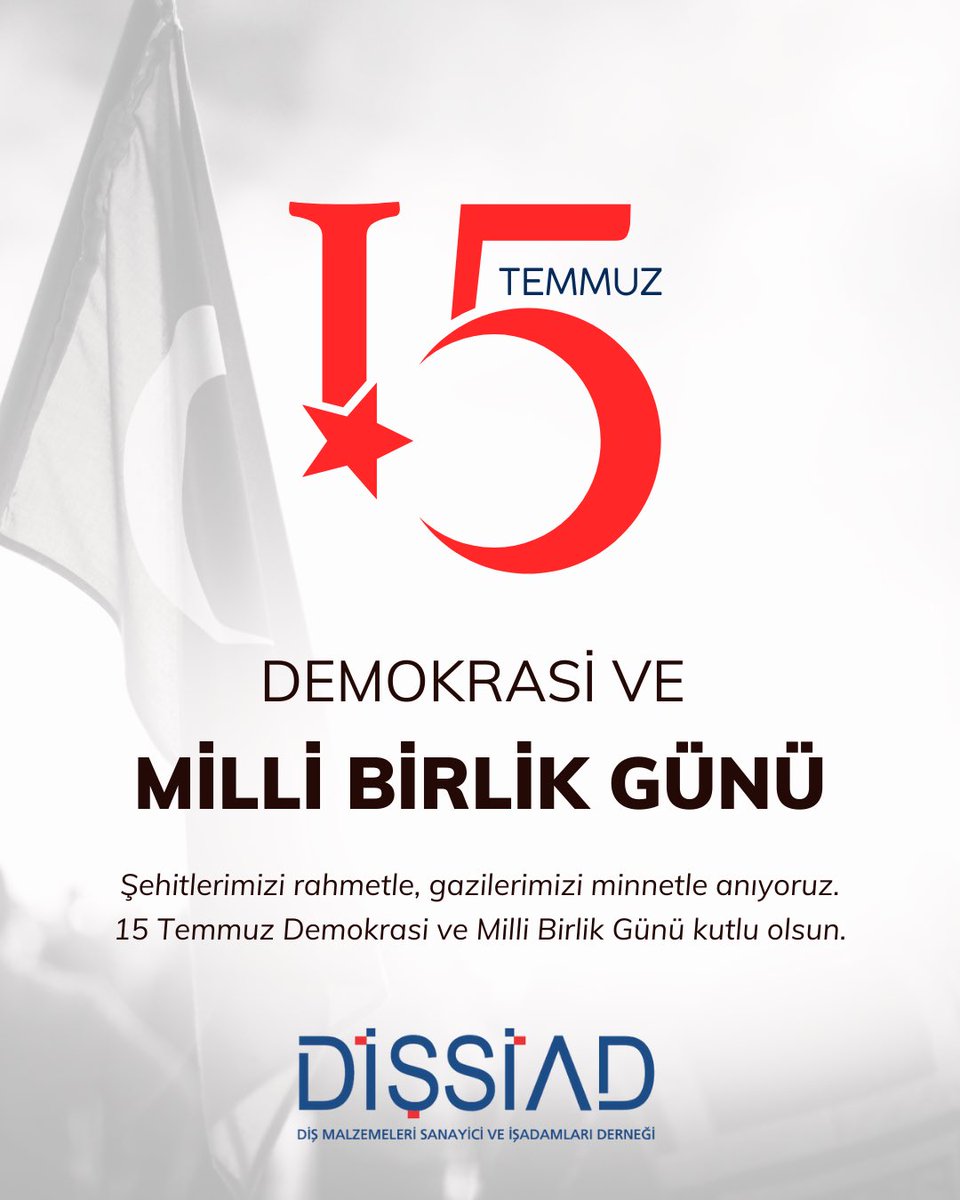🇹🇷 15 Temmuz Demokrasi ve Millî Birlik Günü
15 Temmuz 2016’da milletimizin gösterdiği birlik ve beraberliği saygıyla anıyor, şehitlerimize rahmet, gazilerimize şükran diliyoruz.
#15Temmuz #DemokrasiVeMilliBirlikGünü