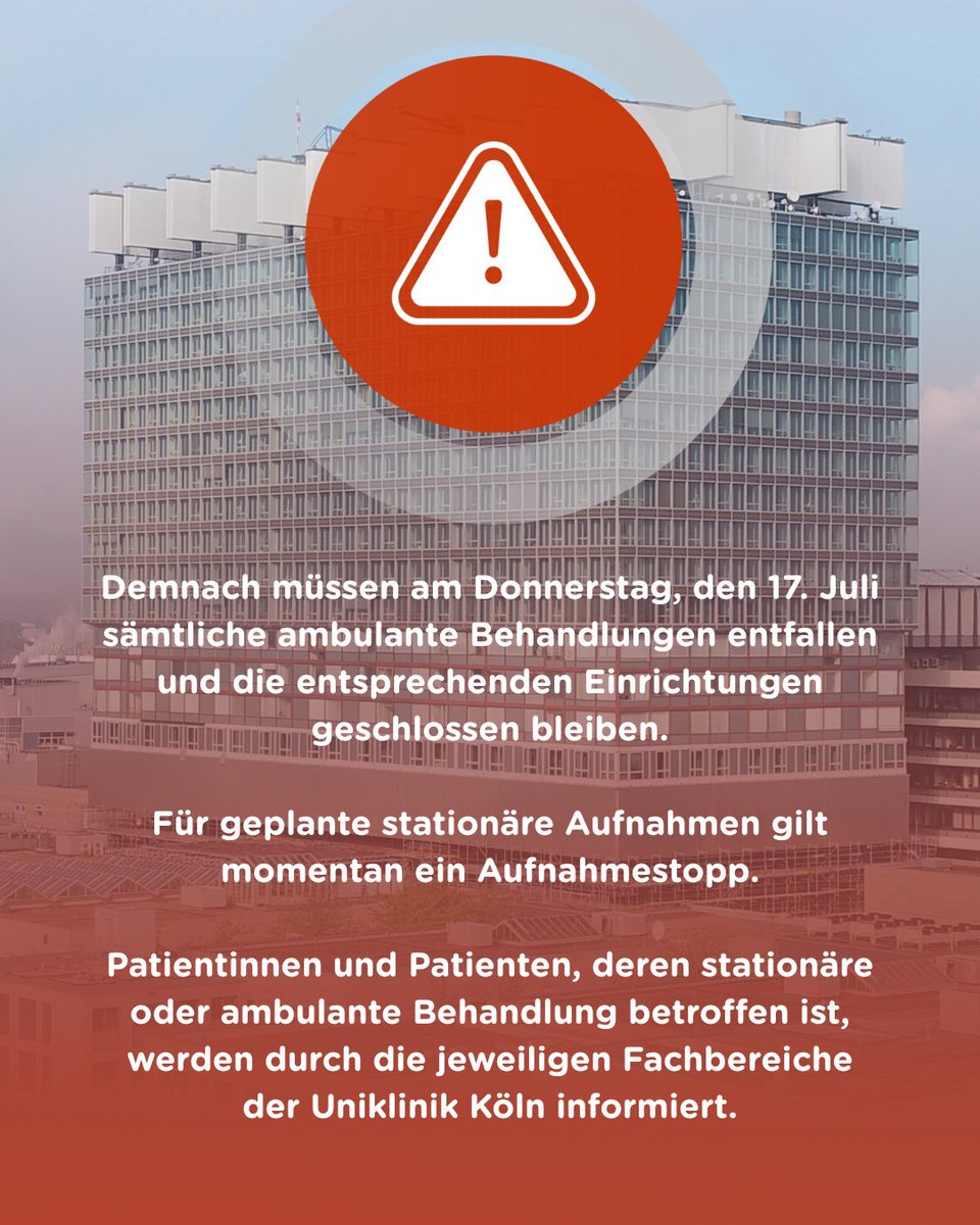 ⚠️ Weltkriegsbombe in Uniklinik-Nähe – Evakuierung und Entschärfung am Donnerstag, den 17. Juli⚠️ Alle Infos und Updates gibt es über den Newsticker auf unserer Website unter uk-koeln.de/uniklinik-koel… #UniklinikKöln