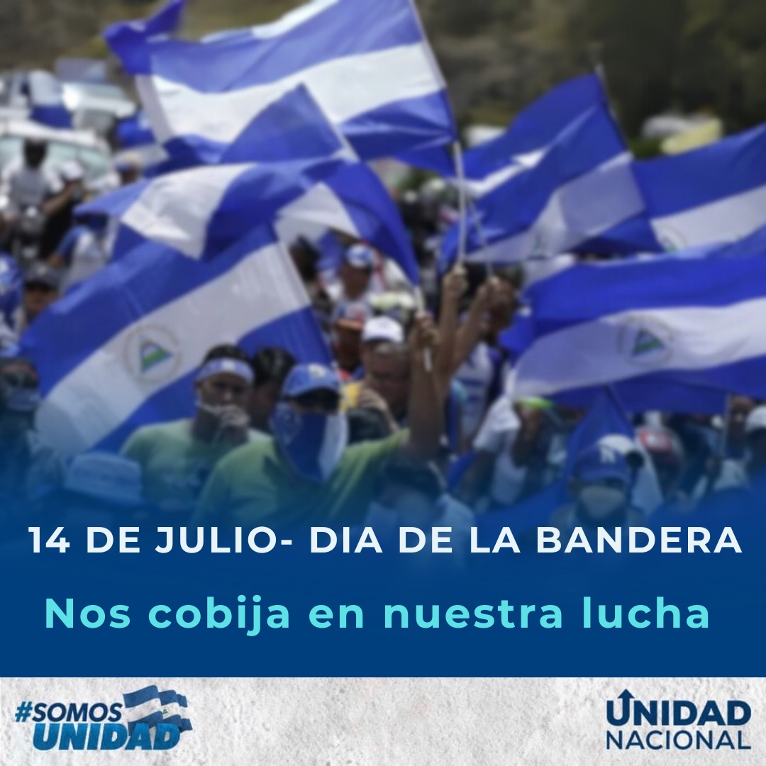 UnidadNic's tweet image. La bandera azul y blanco, símbolo patrio, es también símbolo de resistencia frente a la dictadura de los Ortega Murillo. Hoy como ayer, la alzamos con vigor y patriotismo en la lucha por la democracia, la justicia y la libertad. #DemocraciaSiDictaduraNo