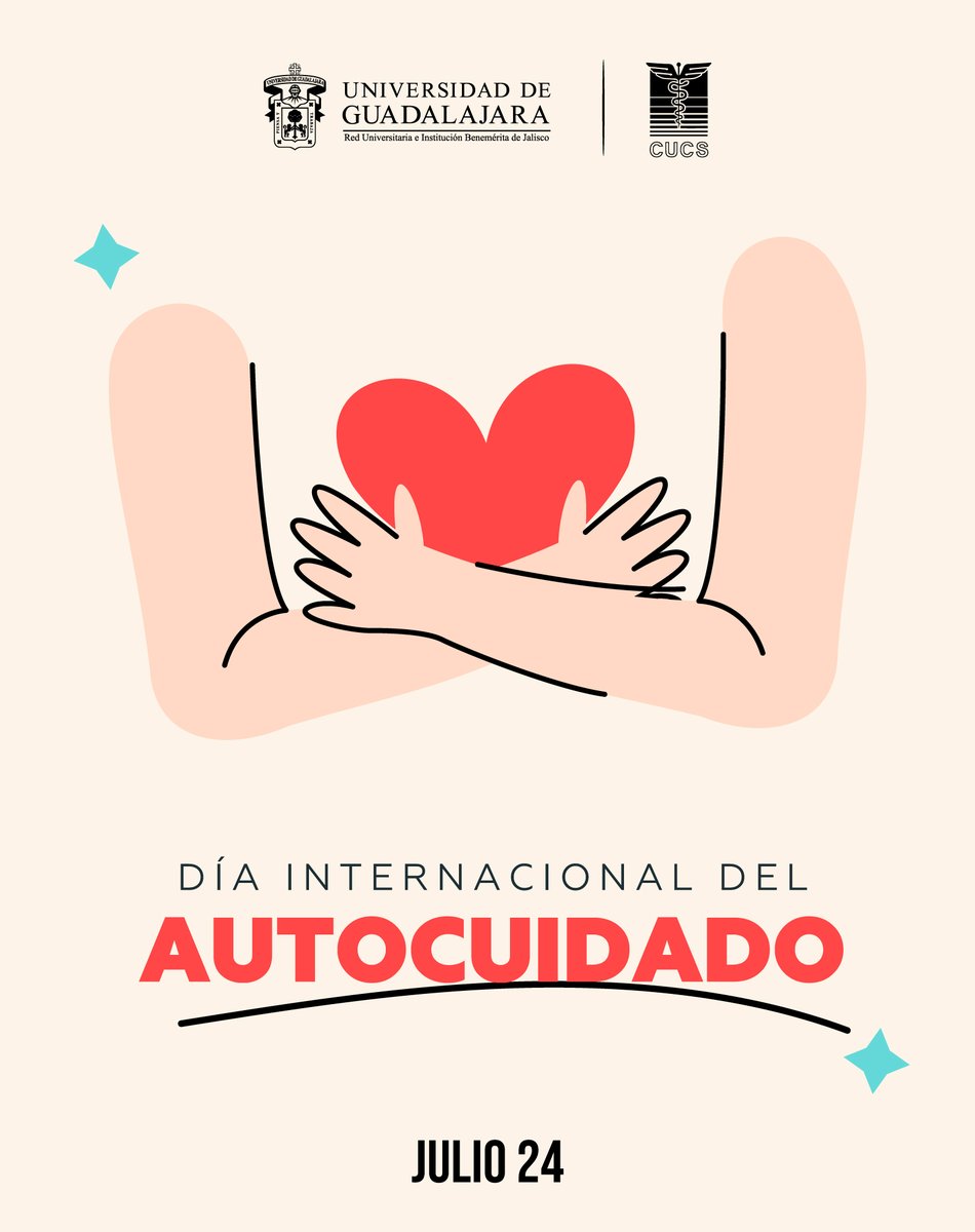 Este 24 de julio, en el CUCS conmemoramos el Día Internacional del Autocuidado, recordando la importancia de priorizar nuestro bienestar físico, mental y emocional.

Dedícate tiempo, escucha a tu cuerpo y haz del autocuidado un hábito diario. 🧘‍♀️🥗🌿