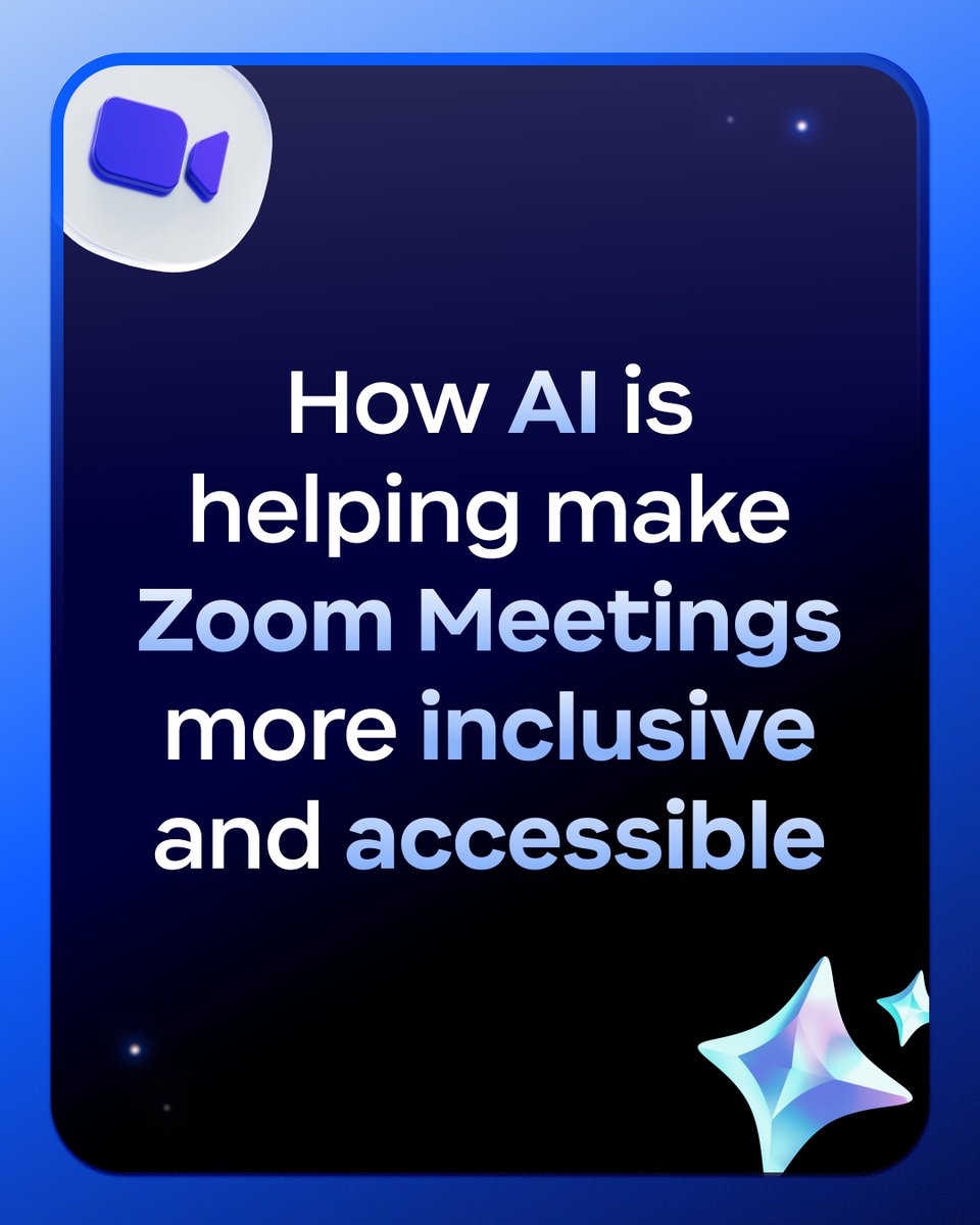Zoom's tweet image. Meetings where everyone can follow along, barrier-free? That’s more than a nice-to-have. That’s inclusion done right 🙌
With the latest AI-first updates to captioning features in Zoom Meetings, you’ll experience more inclusive communication, including:
✅ Smarter real-time…