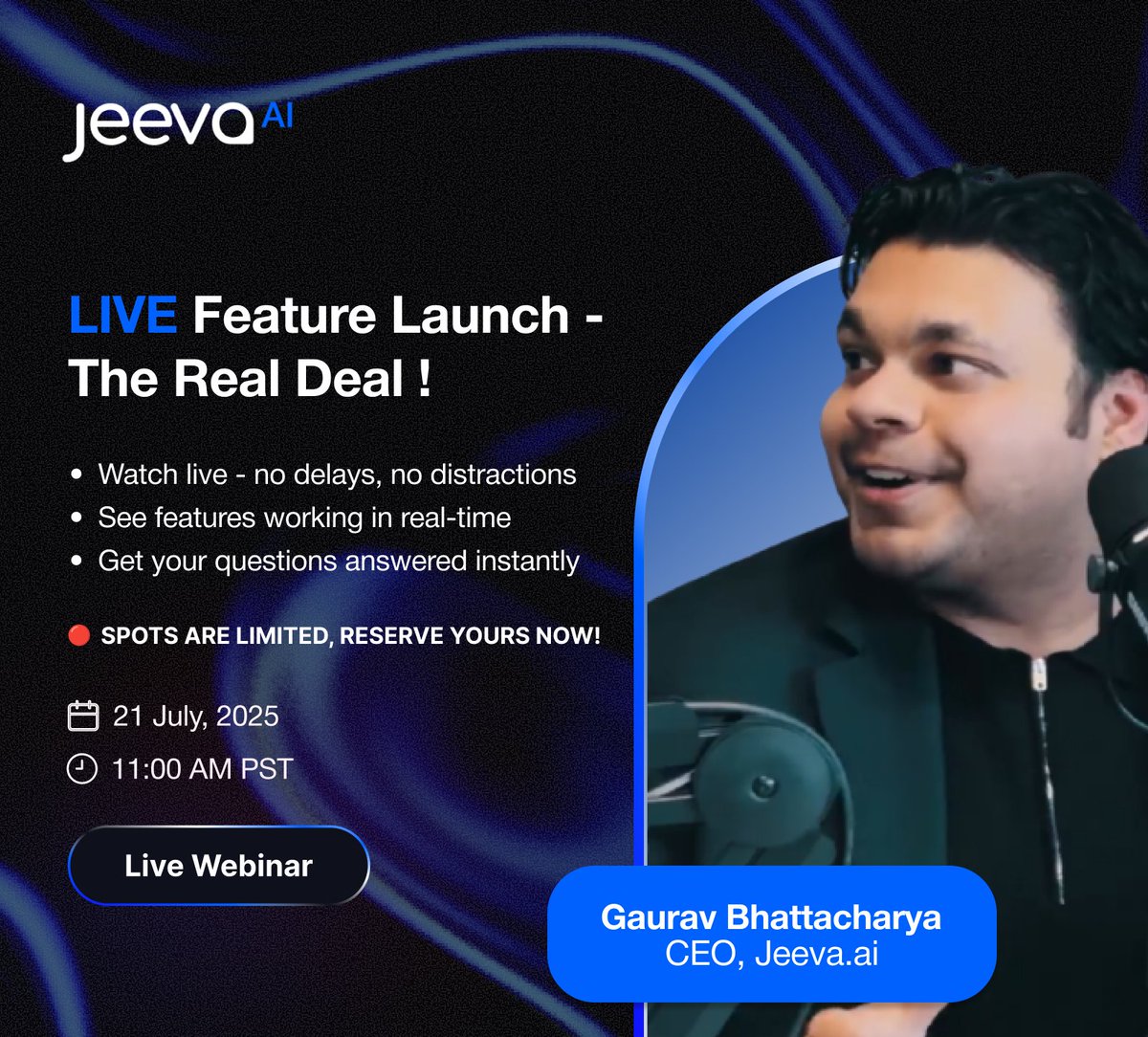 gauravbhattac16's tweet image. What’s better than slides?
Seeing the product live.
We’re launching Jeeva 2.0 - no decks, no fluff.
Join the Anti-Webinar.
Live walkthrough, no script.
Register and reserve a spot here 👇:
docs.google.com/forms/d/1hMPc6…