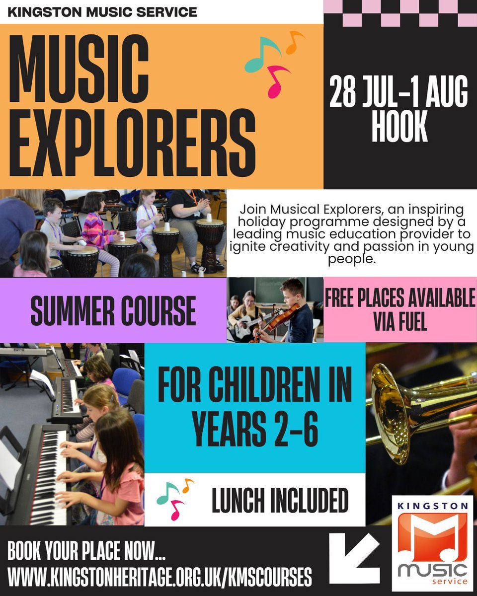 🎵🎶 Join our Music Explorers Summer Course! 🌞🎸 Let your child explore their musical talents. Exciting news: FREE AFC Fuel spots available! 🎉🎻 A week of musical excitement, discovery, and learning awaits. 🎹🎷 trybooking.com/uk/events/land…