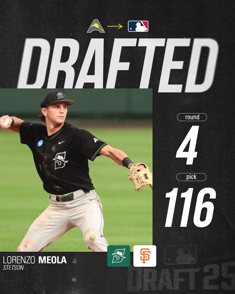 From <a href="/StetsonBaseball/">Stetson Baseball</a> ➡️ <a href="/SFGiants/">SFGiants</a> 

<a href="/MLBDraft/">MLB Draft</a> x #ASUNBSB