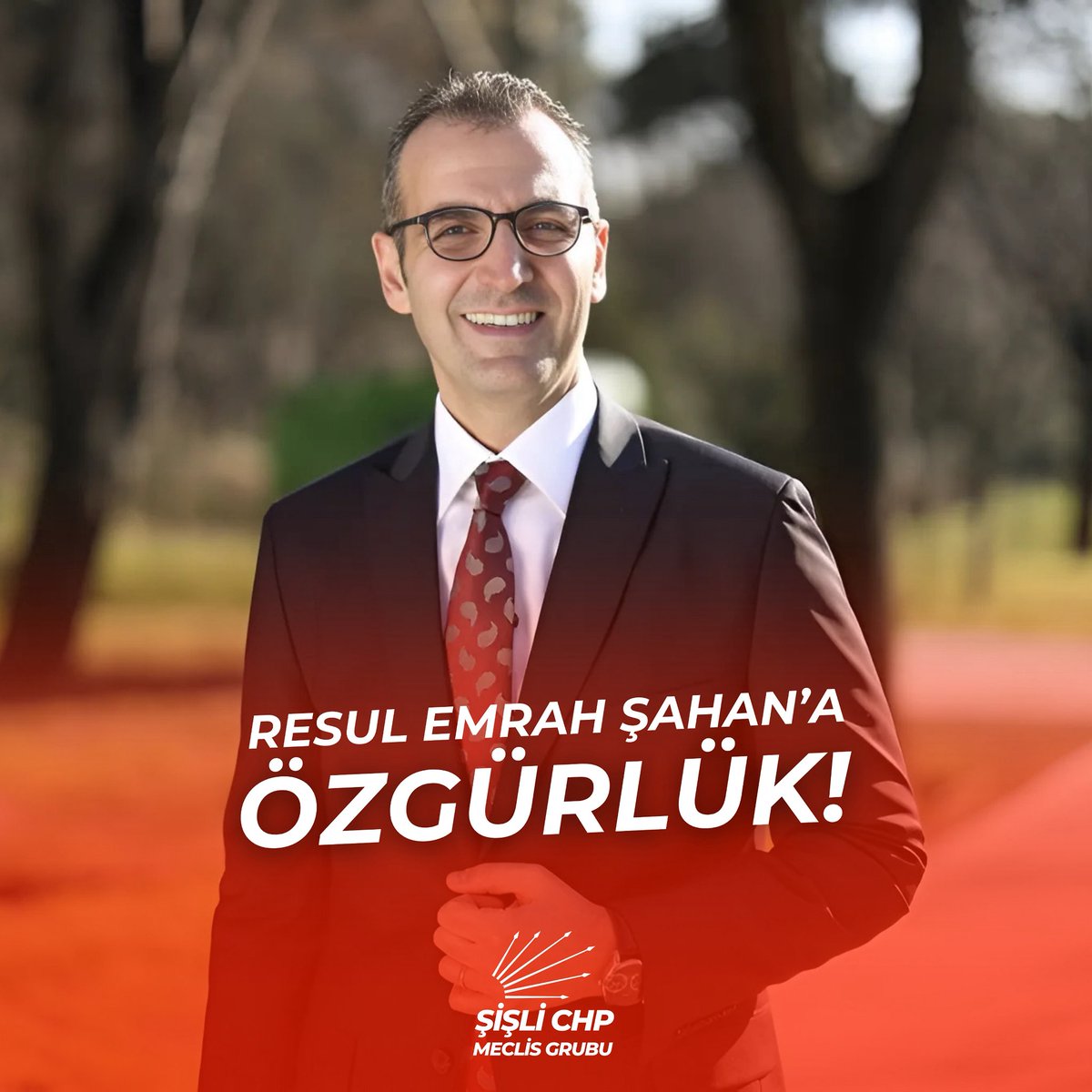 Şişli CHP Meclis Grubu (@sislichpgrubu) on Twitter photo İstanbul İttifakı nedeniyle tutuklu bulunan Başkanımız Resul Emrah Şahan ve tüm arkadaşlarımız da derhal tahliye edilmelidir.
<a href="/REmrahSahann/">Resul Emrah Şahan</a> İstanbul İttifakı nedeniyle tutuklu bulunan Başkanımız Resul Emrah Şahan ve tüm arkadaşlarımız da derhal tahliye edilmelidir.
<a href="/REmrahSahann/">Resul Emrah Şahan</a>