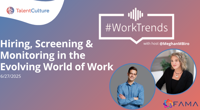 Fama Technologies (@fama_tech) on Twitter photo 👀 If you're not screening for online misconduct, you could be missing major warning signs. Join <a href="/MeghanMBiro/">Meghan M. Biro ⚡️</a> and Fama CEO, Ben Mones as they discuss screening in the evolving world of work.
🎧 Listen here: hubs.ly/Q03x2Tn40
#WorkTrends #HRTech #FutureOfWork 👀 If you're not screening for online misconduct, you could be missing major warning signs. Join <a href="/MeghanMBiro/">Meghan M. Biro ⚡️</a> and Fama CEO, Ben Mones as they discuss screening in the evolving world of work.
🎧 Listen here: hubs.ly/Q03x2Tn40
#WorkTrends #HRTech #FutureOfWork