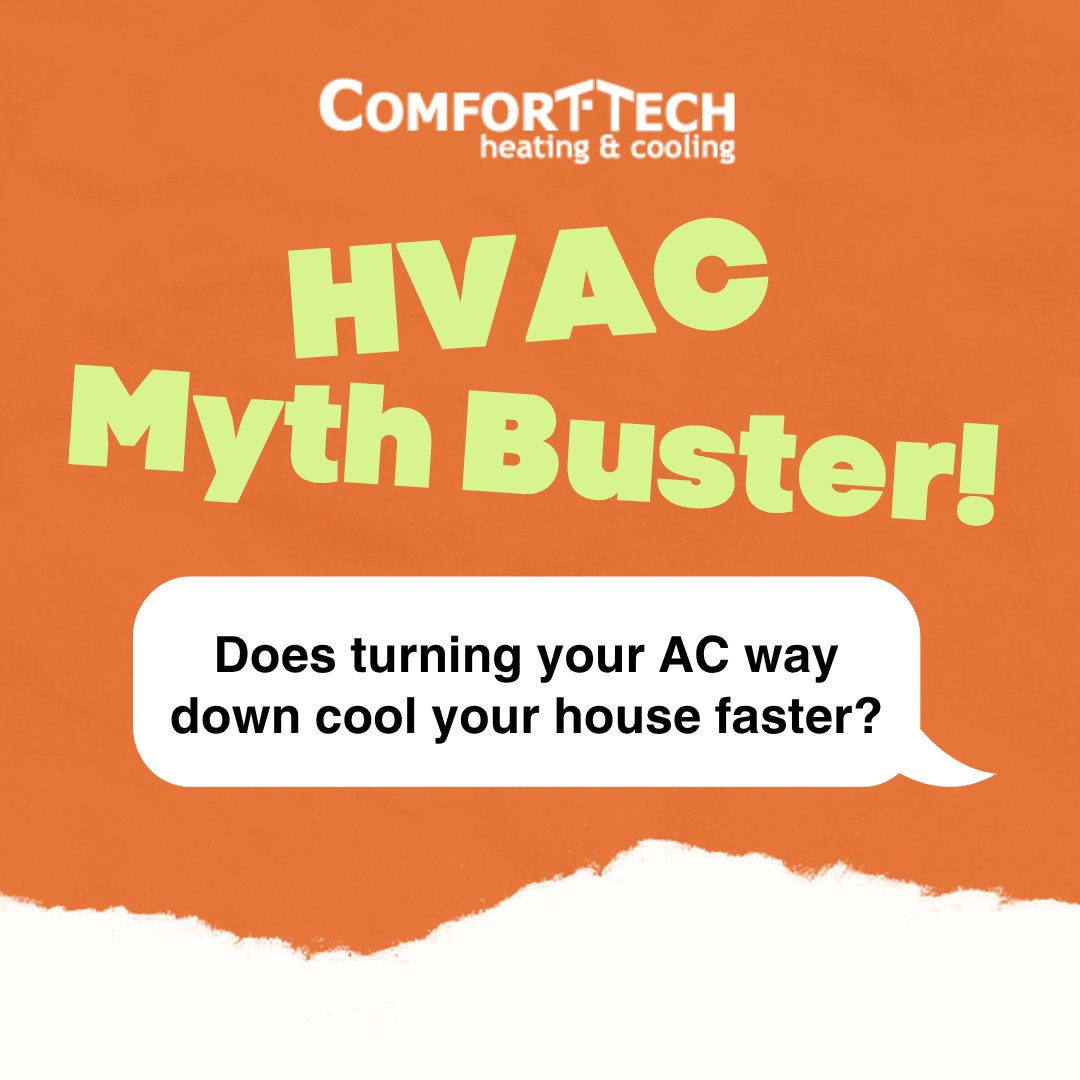 ComfortTechHC's tweet image. 🔍 HVAC Myth Busted! ❄️

Turning your AC way down won’t cool your home faster—it just works harder and costs more. 💸

Stick to a steady 22°C/72°F for comfort and savings! 🌱
📞 778-764-2482

#HVACMyths #EnergyTips #ComfortTech #KelownaHVAC