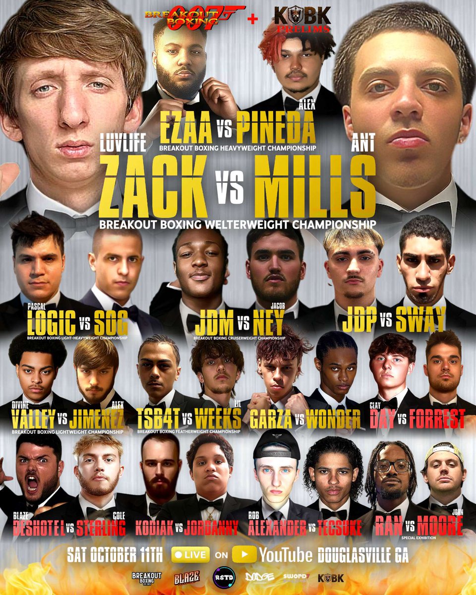 Breakout Boxing (@breakoutboxing) on Twitter photo 🚨BREAKOUT 007: GOLDEN EYE🚨
We would like to announce the Breakout 007 Main Card & KOBK Prelims…
🗓️ October 11th, 2025
📍 Douglasville, Georgia
🎟️TICKETS ON SALE SOON🎟️
<a href="/typloosion/">Patrick Typloosion</a> <a href="/lezramgomez/">Lezra Gomez</a> <a href="/GDTPROMOTIONS/">GDT PROMOTIONS</a> #Breakout007 #KOBK 🚨BREAKOUT 007: GOLDEN EYE🚨
We would like to announce the Breakout 007 Main Card & KOBK Prelims…
🗓️ October 11th, 2025
📍 Douglasville, Georgia
🎟️TICKETS ON SALE SOON🎟️
<a href="/typloosion/">Patrick Typloosion</a> <a href="/lezramgomez/">Lezra Gomez</a> <a href="/GDTPROMOTIONS/">GDT PROMOTIONS</a> #Breakout007 #KOBK