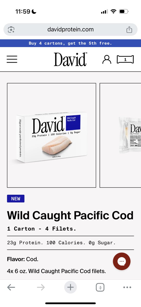 austin_rief's tweet image. David Protein just announced their first expansion outside of protein bars.
Frozen cod 🤨