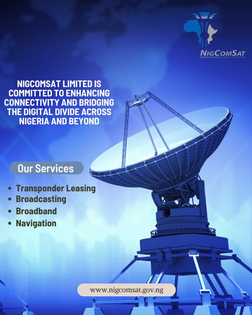 NigComSat1R's tweet image. NIGCOMSAT is more than just a satellite, we are building bridges of connection, innovation and empowerment across Nigeria. 

Together, let’s shape a digitally inclusive and prosperous Nigeria. The future is within reach, and it’s connected. 🌍📡

#choosenigcomsat #partnerwithus