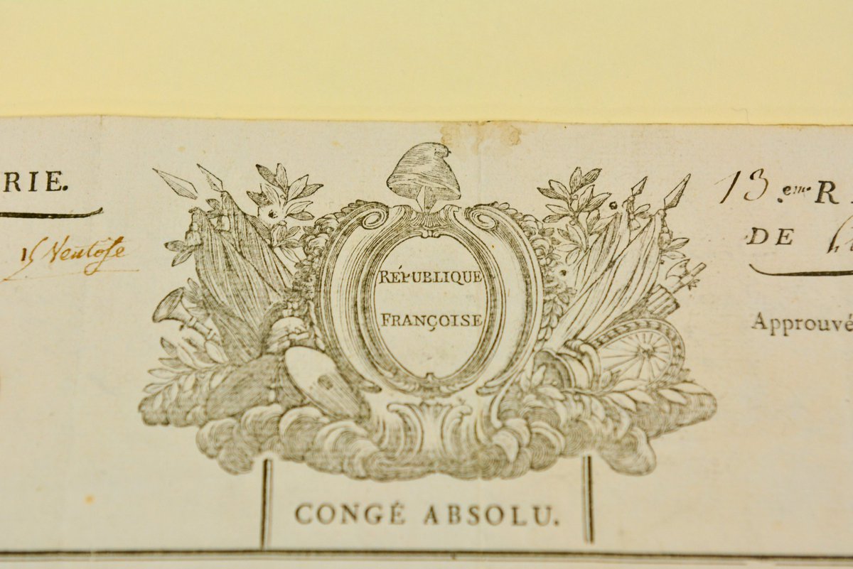 AmRevMuseum's tweet image. Happy #BastilleDay! 🇫🇷 This discharge is for Charles François, who served in both the American and French Revolutions. He joined the Régiment de Bourbonnais in April 1777 and served with them during the American Revolution. He was wounded in service in 1793 and discharged after.