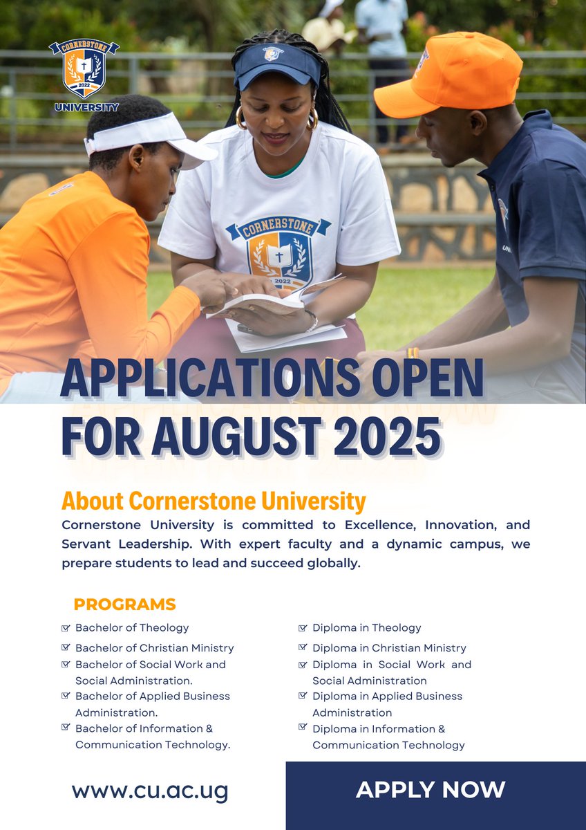 🚨 Applications are now OPEN!
Cornerstone University invites you to a journey of learning, leading &amp; belonging. 📚✨
We don’t just build careers — we build community. 💙🧡
Apply today &amp; start your #CUExperience!
#CornerstoneUniversity #LeadersForLife #HigherEd #AdmissionsOpen