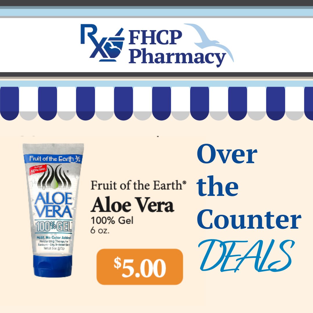 This summer, our FHCP Pharmacies are excited to offer fantastic savings on popular over-the-counter products! Just $5 gets you 6 oz. Aloe Vera—something you'll definitely need when you're out in the summer sun!

fhcp.com/providers/phar…