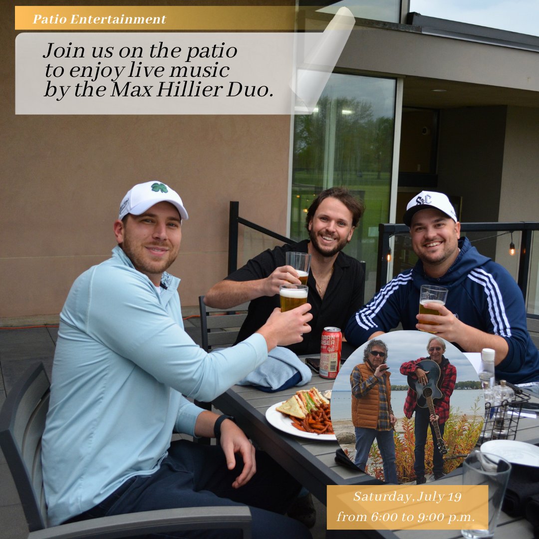 Unwind for the weekend &amp; let the music move you! 🎶
Join us this Saturday, July 19th (6:00–9:00 PM) for Patio Music Night featuring the Max Hillier Duo. Reserve your table on OpenTable!
