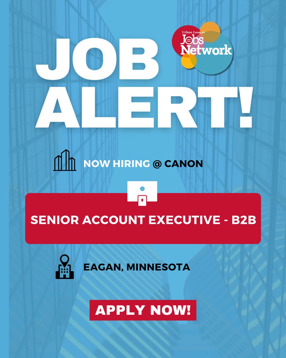 Urban League Jobs Network (@uljobsnetwork) on Twitter photo #NowHiring: Senior Account Executive - B2B
Check out this new opportunity with <a href="/Canon/">ćć¤ćć³ę Ŗå¼ä¼ē¤¾ / Canon Inc.</a>
#ApplyNow: nuljobsnetwork.com/job/senior-accā¦
#CareerOpportunities #hiringnow #jobs #jobopening #NULJobs #NowHiring: Senior Account Executive - B2B
Check out this new opportunity with <a href="/Canon/">ćć¤ćć³ę Ŗå¼ä¼ē¤¾ / Canon Inc.</a>
#ApplyNow: nuljobsnetwork.com/job/senior-accā¦
#CareerOpportunities #hiringnow #jobs #jobopening #NULJobs
