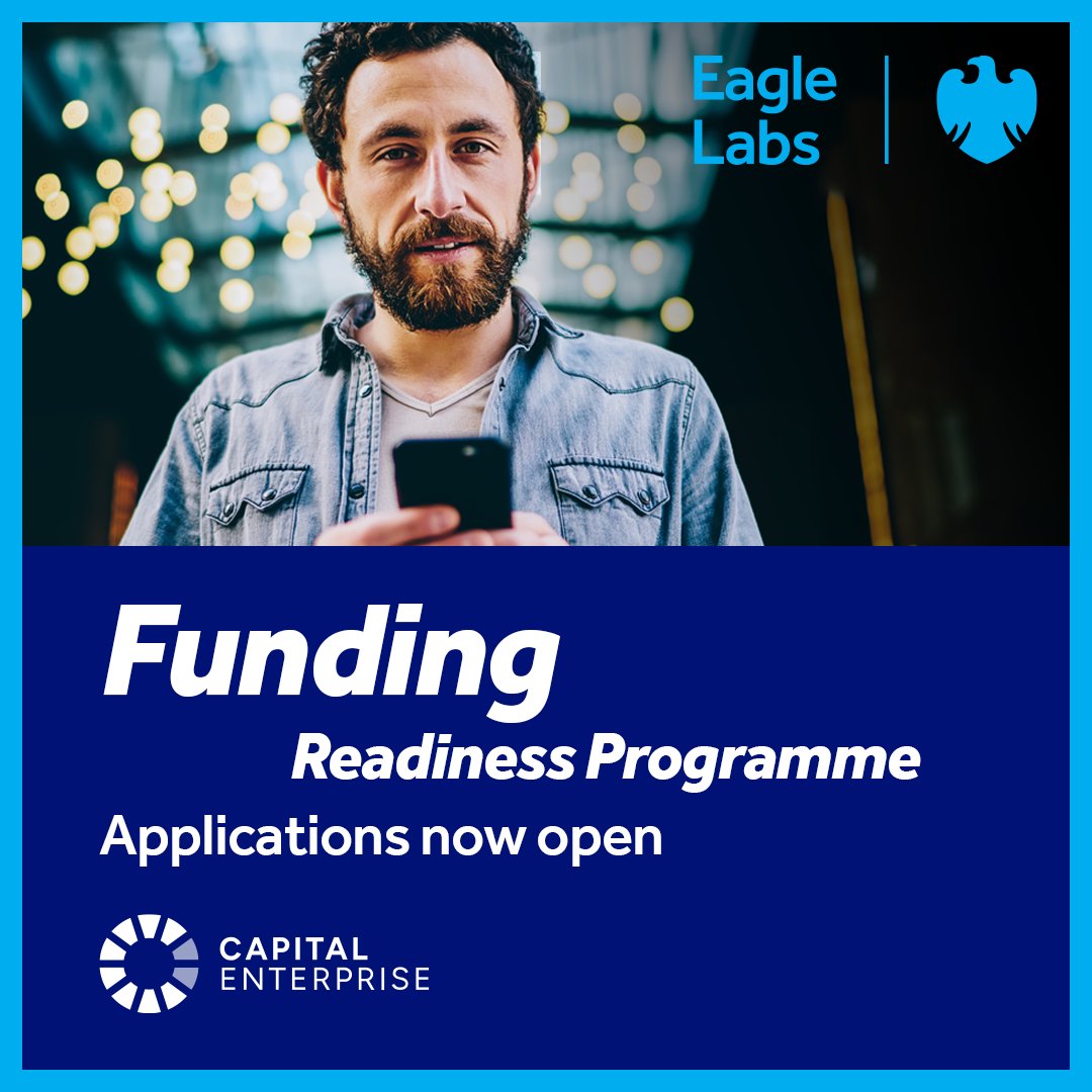 Eagle Labs (@eagle_labs) on Twitter photo The Funding Readiness Programme, delivered by <a href="/capenterprise/">Capital Enterprise</a>, helps entrepreneurs navigate the funding landscape.
Designed to help demystify funding and provide founders with the skills and knowledge they need to fund their business growth
Apply now
labs.uk.barclays/what-we-offer/… The Funding Readiness Programme, delivered by <a href="/capenterprise/">Capital Enterprise</a>, helps entrepreneurs navigate the funding landscape.
Designed to help demystify funding and provide founders with the skills and knowledge they need to fund their business growth
Apply now
labs.uk.barclays/what-we-offer/…
