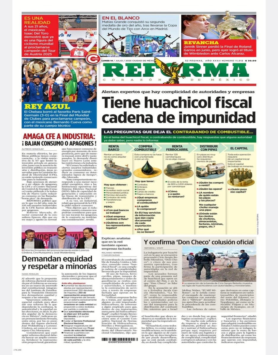 📰🗞🎤🎥Las primeras planas de hoy 14 de julio 2025📰🗞🎤🎥  <a href="/BlancaLolbee/">Blanca Lolbee</a> <a href="/Carstellanos/">Carlos Castellanos</a> <a href="/Esanjuro/">Arturo Lechuga Lozano (Viejitus XIV)</a>