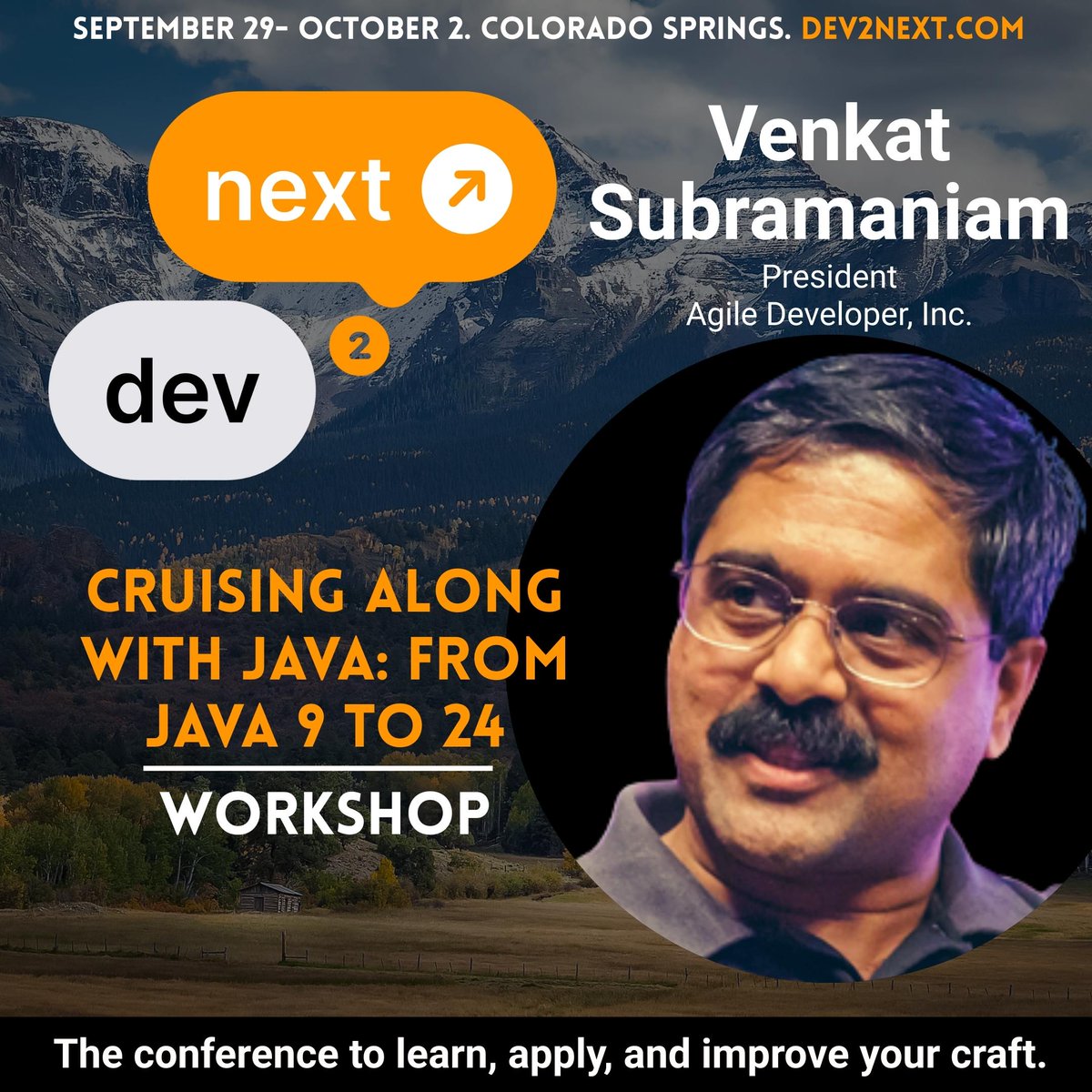 dev2next (@dev2next) on Twitter photo Attend <a href="/venkat_s/">Venkat Subramaniam</a> full-day workshop to experience first hand the facilities offered by modern Java and learn how we can benefit from it on software projects. Attendees will receive a book on the topic written by the presenter!โ
dev2next.com/speaker/3b26caโฆ
๐๏ธ dev2next.com Attend <a href="/venkat_s/">Venkat Subramaniam</a> full-day workshop to experience first hand the facilities offered by modern Java and learn how we can benefit from it on software projects. Attendees will receive a book on the topic written by the presenter!โ
dev2next.com/speaker/3b26caโฆ
๐๏ธ dev2next.com