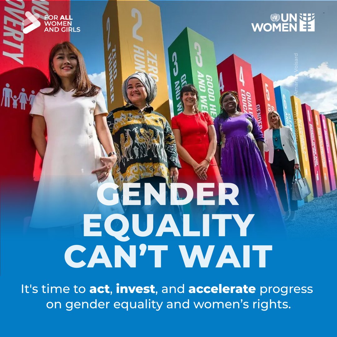 UN_Women's tweet image. We’re at a turning point for #GenderEquality.
At #HLPF 2025, with #SDG5 under review and #Beijing30 on the agenda, the world must act boldly #ForAllWomenAndGirls.
We have 5 years left—and one chance.
Let’s deliver on SDG 5.
🔗 Learn more: unwo.men/ewaS50WpagN