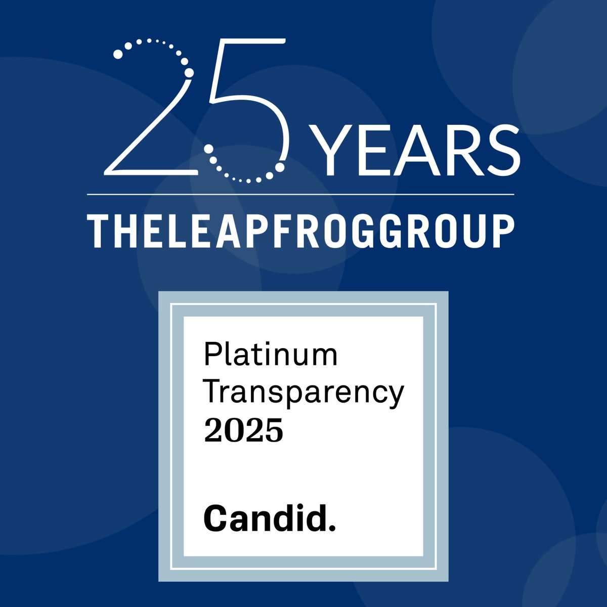LeapfrogGroup's tweet image. 🎉 We’re proud to announce that The Leapfrog Group earned the 2025 @CandidDotOrg Platinum Seal of Transparency. Fewer than 1% of nonprofits nationwide achieve this recognition.
🔗Learn more: ow.ly/YfUL50Wp9Jx
#Transparency #CandidPlatinumSeal