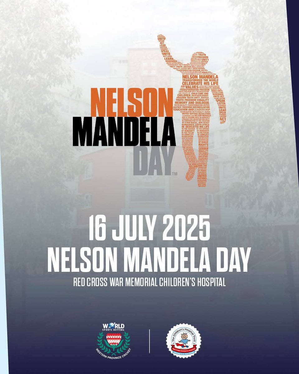 WP_Blitz's tweet image. Western Province Cricket Association will be visiting and handing out some gifts to the kids of the Red Cross Children’s Hospital on June 16th.
The Professional Men’s & Women’s teams, as well as staff, will be walking through the wards to spread some love. Our Mandela Day…