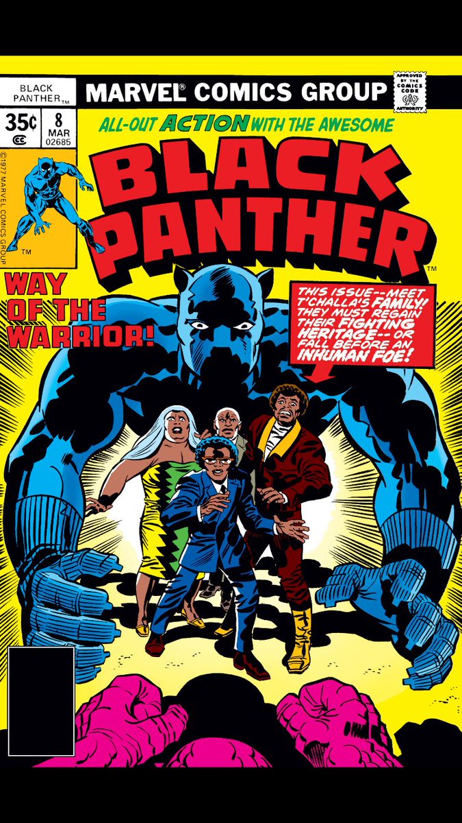 BLACK PANTHER issue 8 

March 10 1978

After returning home to wakanda T’challa must save his kingdom from mutated brother Jakarra after he tried to take the throne by force. Raw Vibranium can turn its user in to a monstrous creature bent on destruction. Written by Jack Kirby.