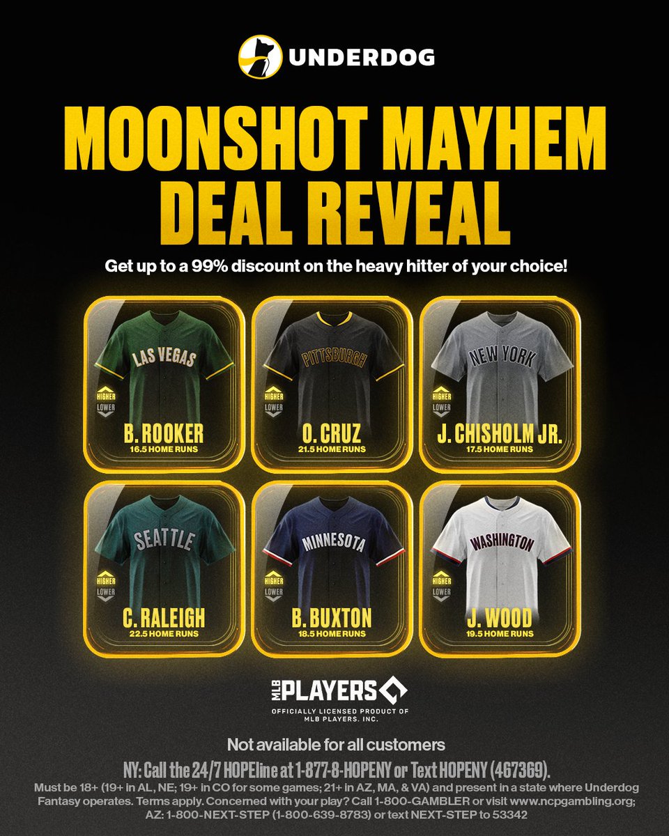 ⚾️ Moonshot Mayhem Deal Reveal ⚾️

Unlock up to a 99% Discount by flipping the card of your choice in-app 👀