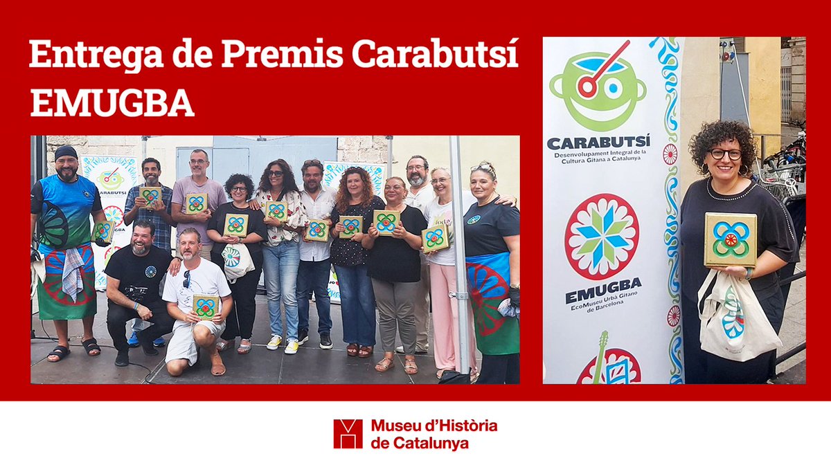En el marc de la Festa Major del Raval, Raquel Castellà rep el Premi Internacional <a href="/Carabutsi1/">Carabutsi EMUGBA</a> - EMUGBA 👏 per la seva tasca en la preservació de la memòria i cultura del poble gitano. Un reconeixement al compromís i la lluita contra l’antigitanisme ➡️ ow.ly/Aegj50WpiNi
