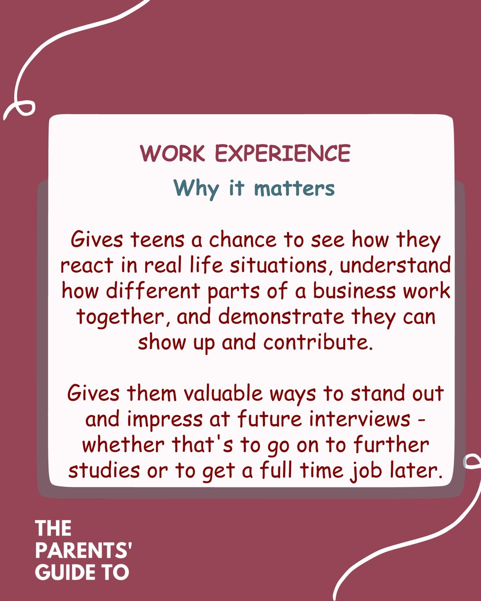 #WorkExperience 01/04

Work experience gives teens  valuable ways to stand out and impress at future interviews - by doing something unique to them. 

Join our parent club for year-round advice if you have a teen in years 10-13: ow.ly/Omrz50Wpa7v